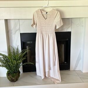 Cute Cream High-Low Dress